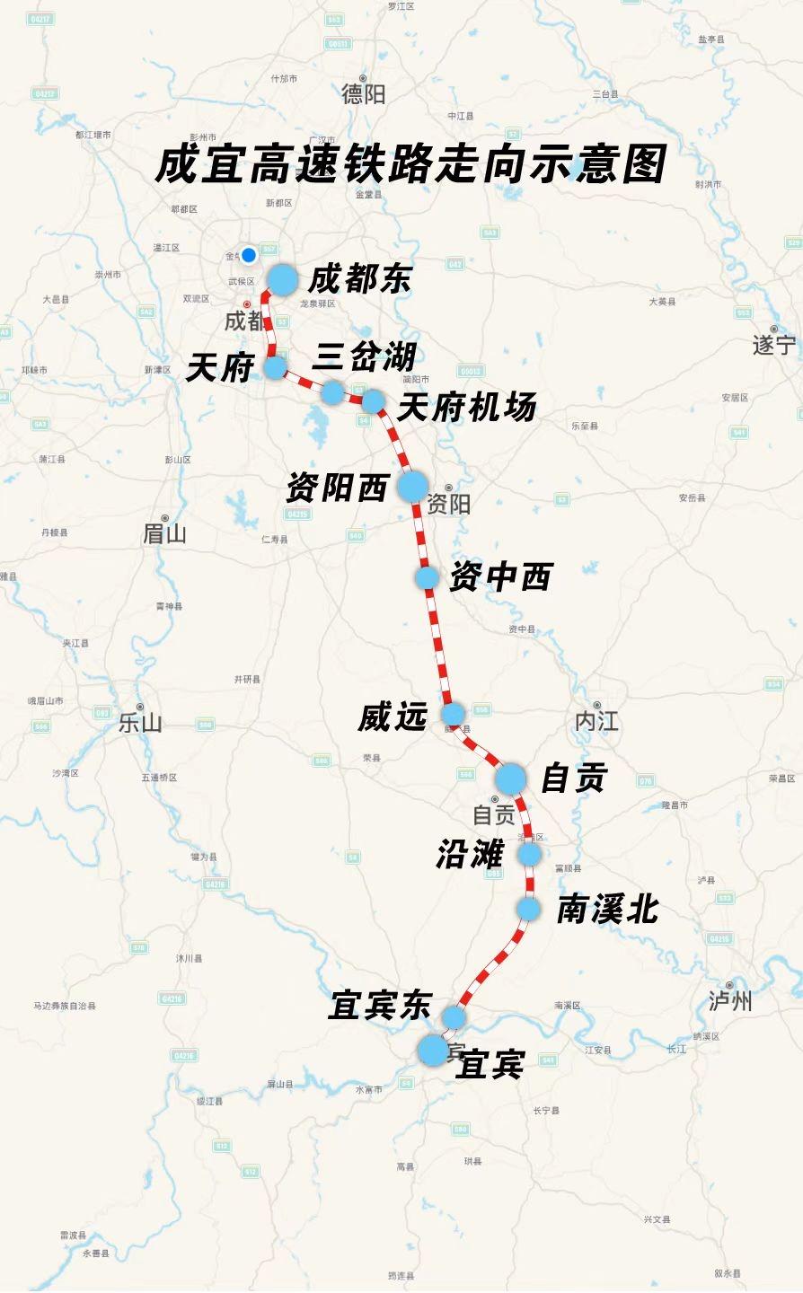 成兰铁路最新线路图，西南动脉新联通