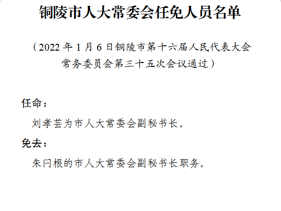 铜陵市劳动和社会保障局人事任命推动事业发展，共建和谐社会标题